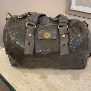 Marc By Marc Jacobs Shiny Black Satchel with Gold Accents